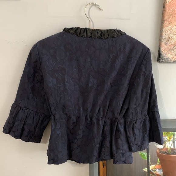 LOFT Navy Ruffled Jacket - Picture 4 of 4